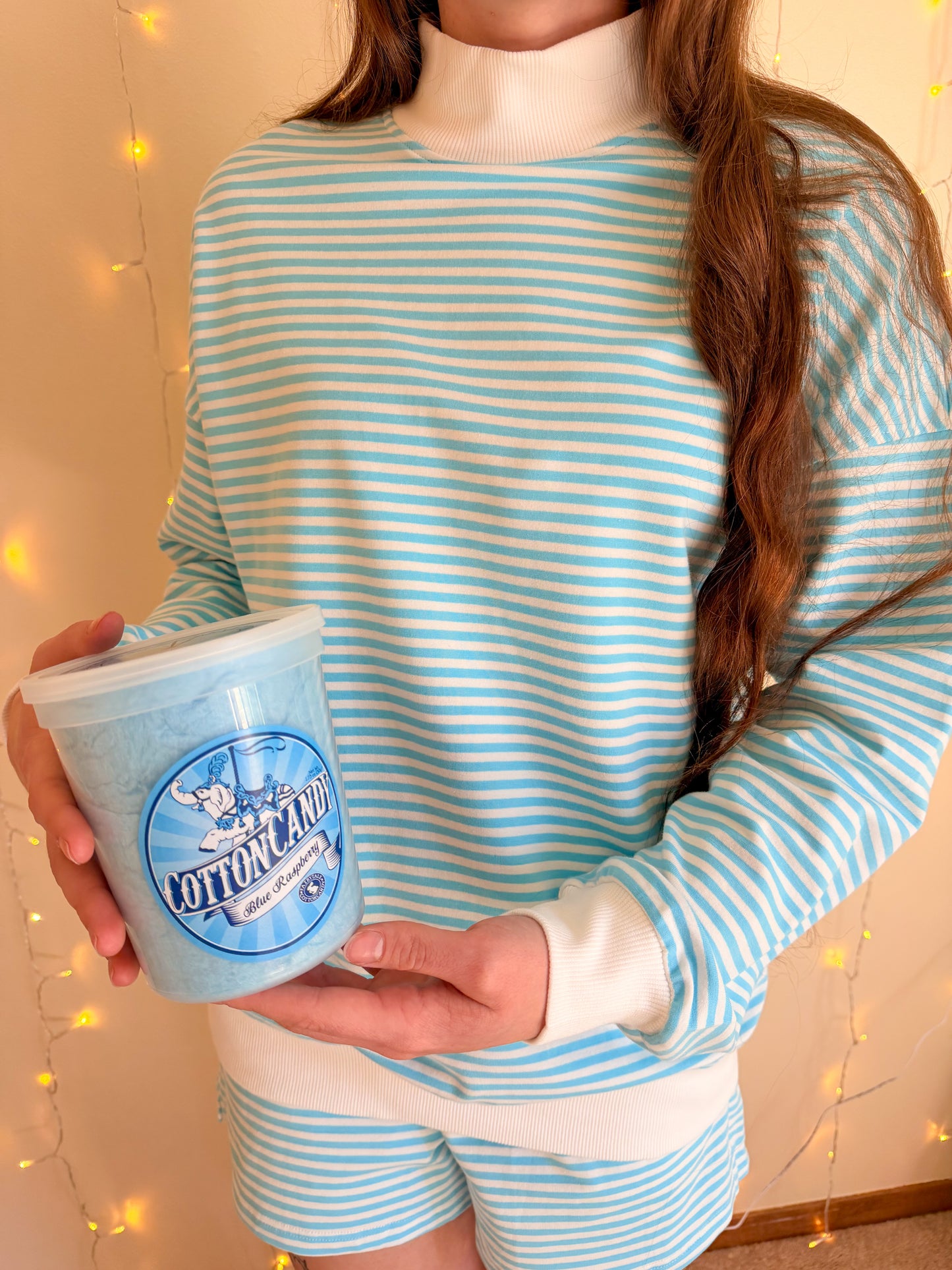 Cotton Candy Skies Mockneck - Blue Raspberry ☁️🩵