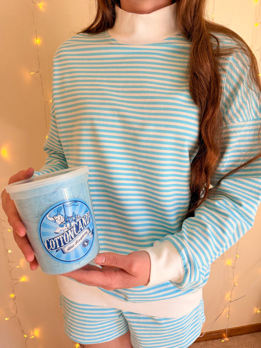 Cotton Candy Skies Mockneck - Blue Raspberry ☁️🩵